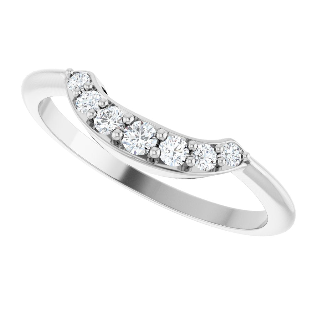 14K White 1/6 CTW Natural Diamond Contour Band