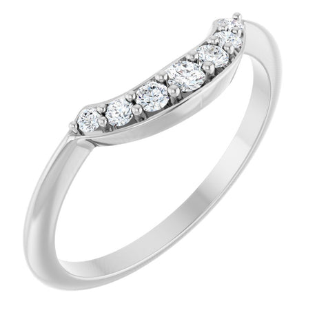 Platinum 1/6 CTW Natural Diamond Contour Band