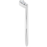 Platinum 1/6 CTW Natural Diamond Contour Band