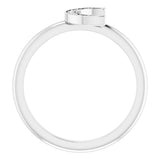 14K White Gold .04 CTW Natural Diamond Stackable Crescent Ring