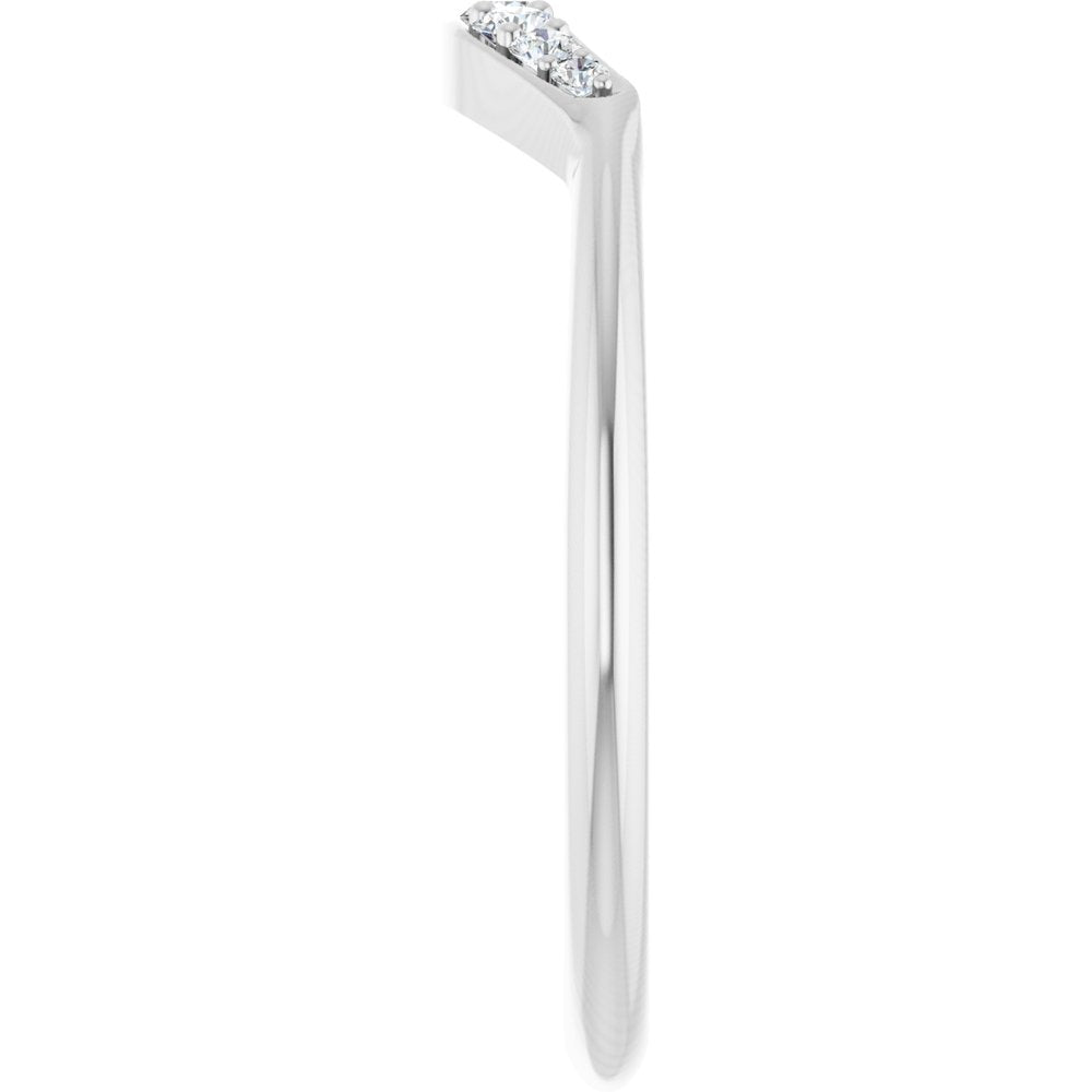 14K White Gold 1/8 CTW Natural Diamond Contour Band