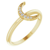 14K Yellow .04 CTW Natural Diamond Stackable Crescent Ring