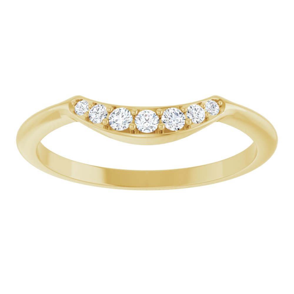 14K Yellow 1/8 CTW Natural Diamond Contour Band