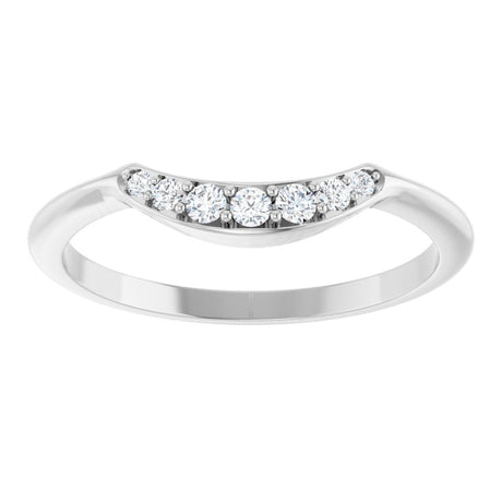 14K White Gold 1/8 CTW Lab Grown Diamond Contour Band