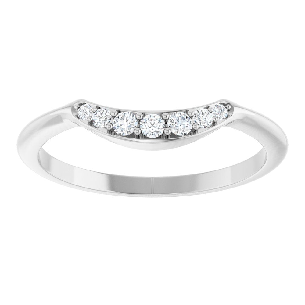 14K White Gold 1/8 CTW Natural Diamond Contour Band