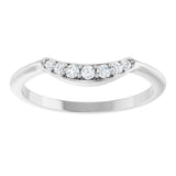14K White Gold 1/8 CTW Natural Diamond Contour Band