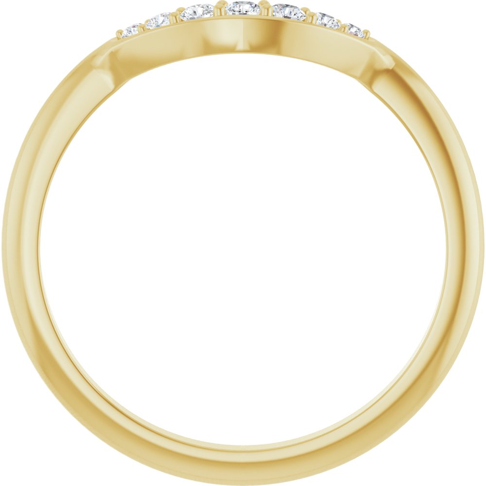 14K Yellow 1/8 CTW Natural Diamond Contour Band