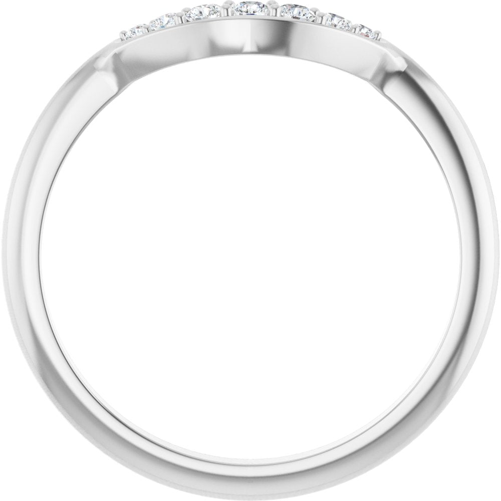 14K White Gold 1/8 CTW Natural Diamond Contour Band