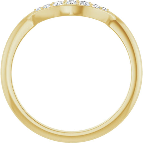 14K Yellow Gold 1/8 CTW Natural Diamond Contour Band
