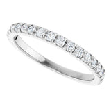 14K White Gold 1/3 CTW Natural Diamond French-Set Anniversary Band
