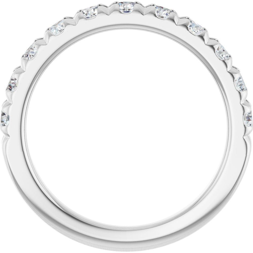 14K White Gold 7/8 CTW Lab-Grown Diamond French-Set Anniversary Band