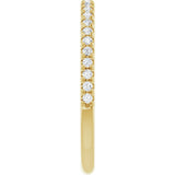 14K Yellow Gold 1/5 CTW Lab-Grown Diamond French-Set Anniversary Band