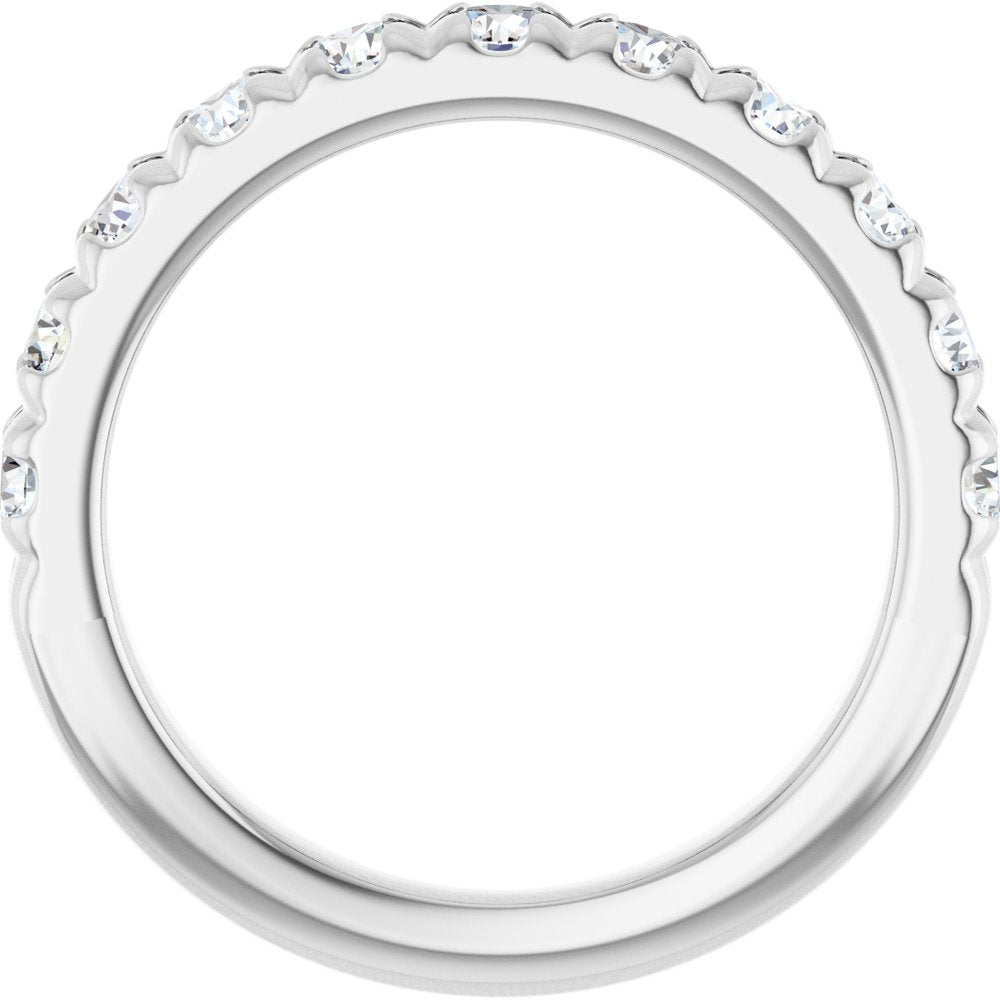 14K White Gold 1 CTW Natural Diamond French-Set Anniversary Band