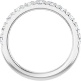 14K White Gold 1 CTW Natural Diamond French-Set Anniversary Band
