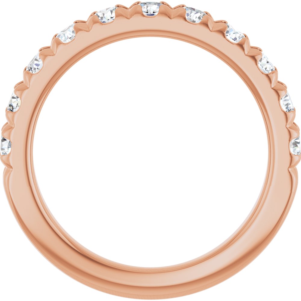 14K Rose 1 CTW Natural Diamond French-Set Anniversary Band