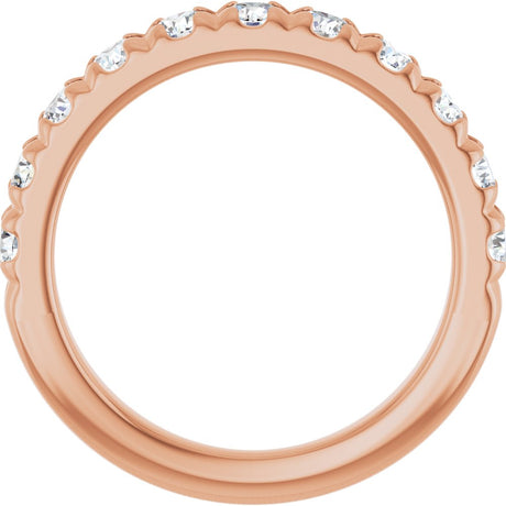 14K Rose Gold 1 CTW Natural Diamond French-Set Anniversary Band