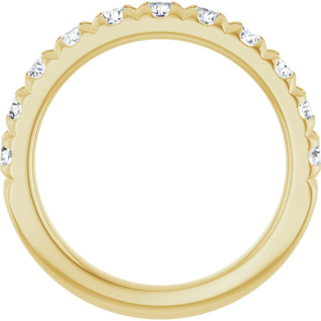 14K Yellow Gold 1 CTW Natural Diamond French-Set Anniversary Band