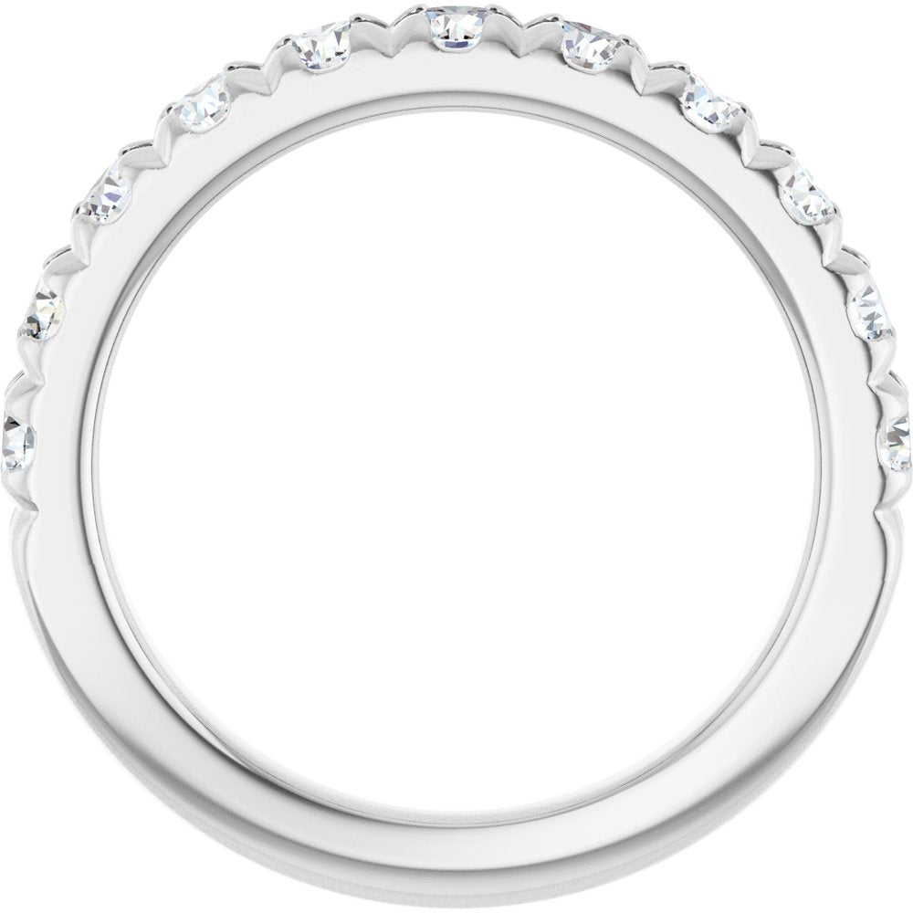 14K White Gold 1 CTW Lab-Grown Diamond French-Set Anniversary Band