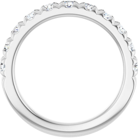 14K White 1 CTW Natural Diamond French-Set Anniversary Band