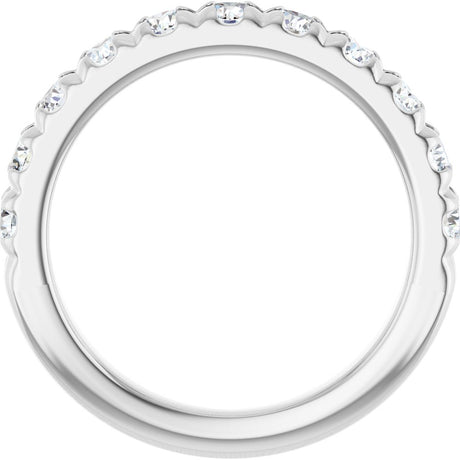 14K White Gold 1 CTW Natural Diamond French-Set Anniversary Band