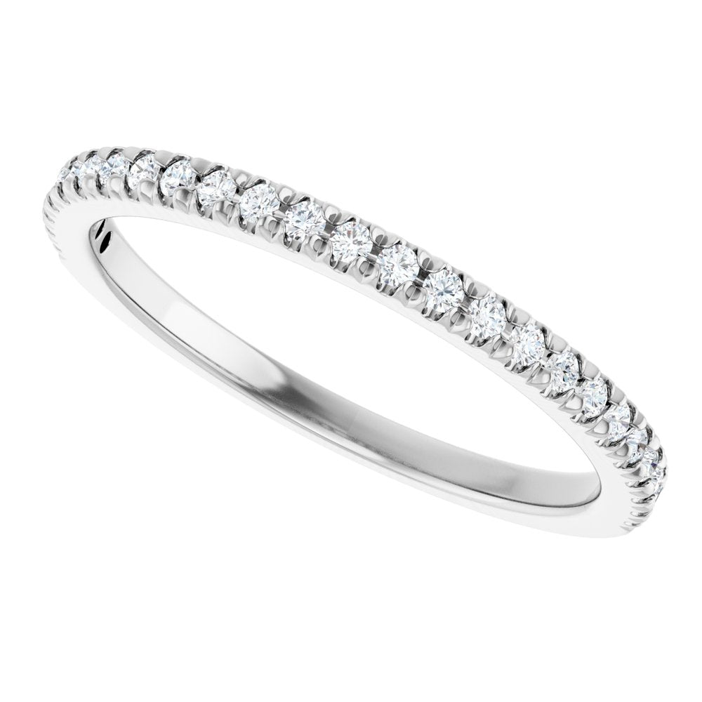 14K White Gold 1/5 CTW Natural Diamond French-Set Anniversary Band