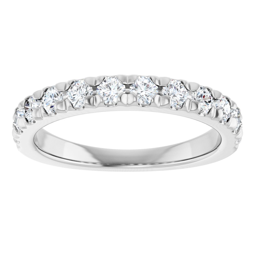 14K White Gold 3/4 CTW Lab-Grown Diamond French-Set Anniversary Band