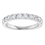 14K White Gold 3/4 CTW Natural Diamond French-Set Anniversary Band