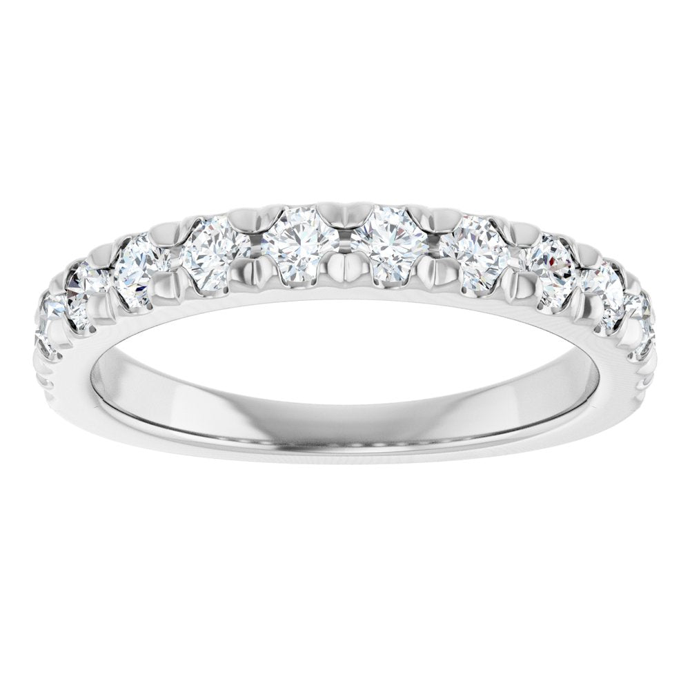 Platinum 3/4 CTW Lab-Grown Diamond French-Set Anniversary Band