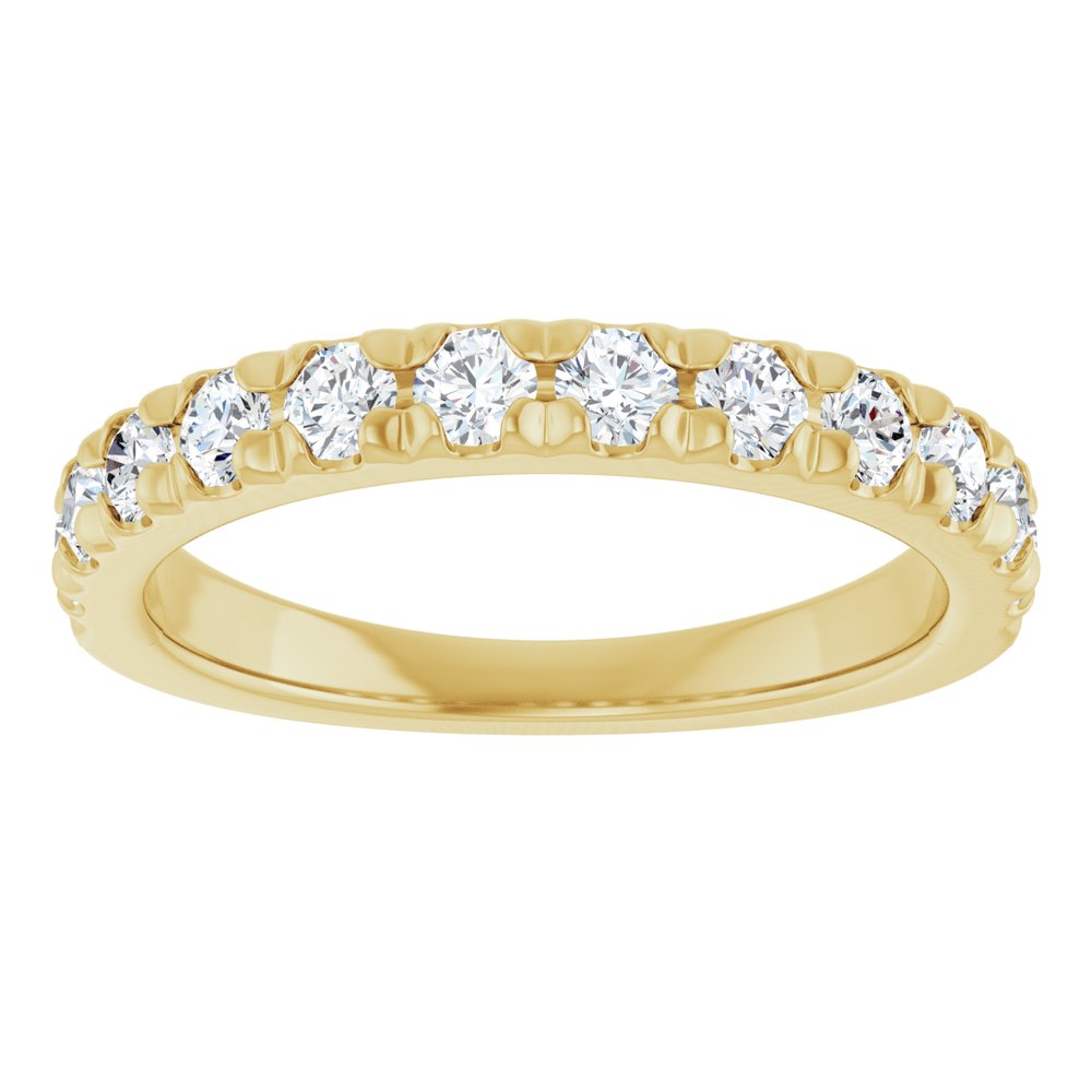 14K Yellow Gold 3/4 CTW Natural Diamond French-Set Anniversary Band