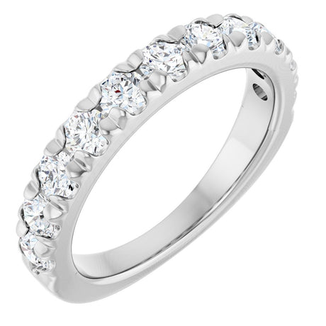 14K White Gold 1 CTW Lab-Grown Diamond French-Set Anniversary Band