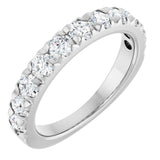 14K White Gold 1 CTW Lab-Grown Diamond French-Set Anniversary Band