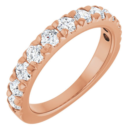 14K Rose Gold 1 CTW Natural Diamond French-Set Anniversary Band