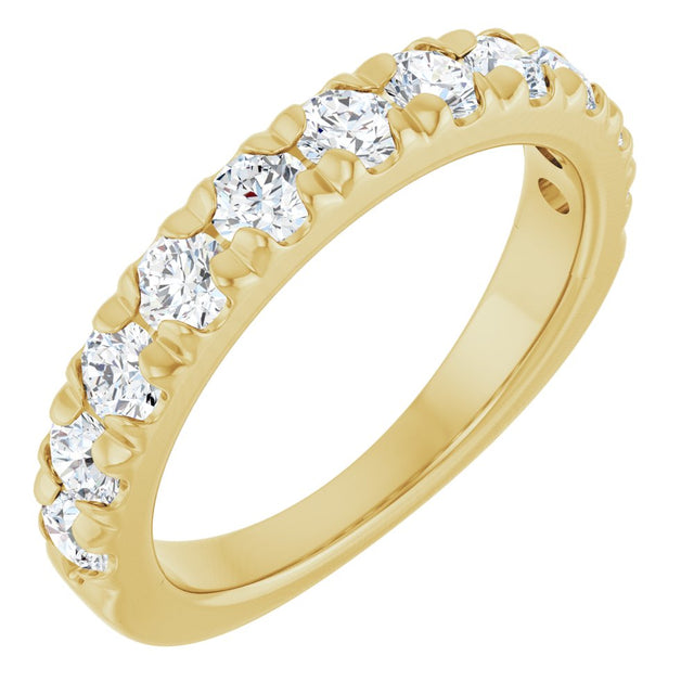 10K Yellow Gold 1 1/6 CTW Lab-Grown Diamond French-Set Anniversary Band
