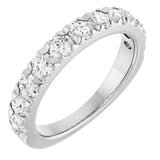 14K White Gold 1 CTW Natural Diamond French-Set Anniversary Band