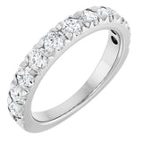 14K White Gold 1 CTW Natural Diamond French-Set Anniversary Band