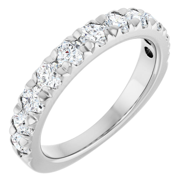 14K White Gold 1 CTW Lab-Grown Diamond French-Set Anniversary Band