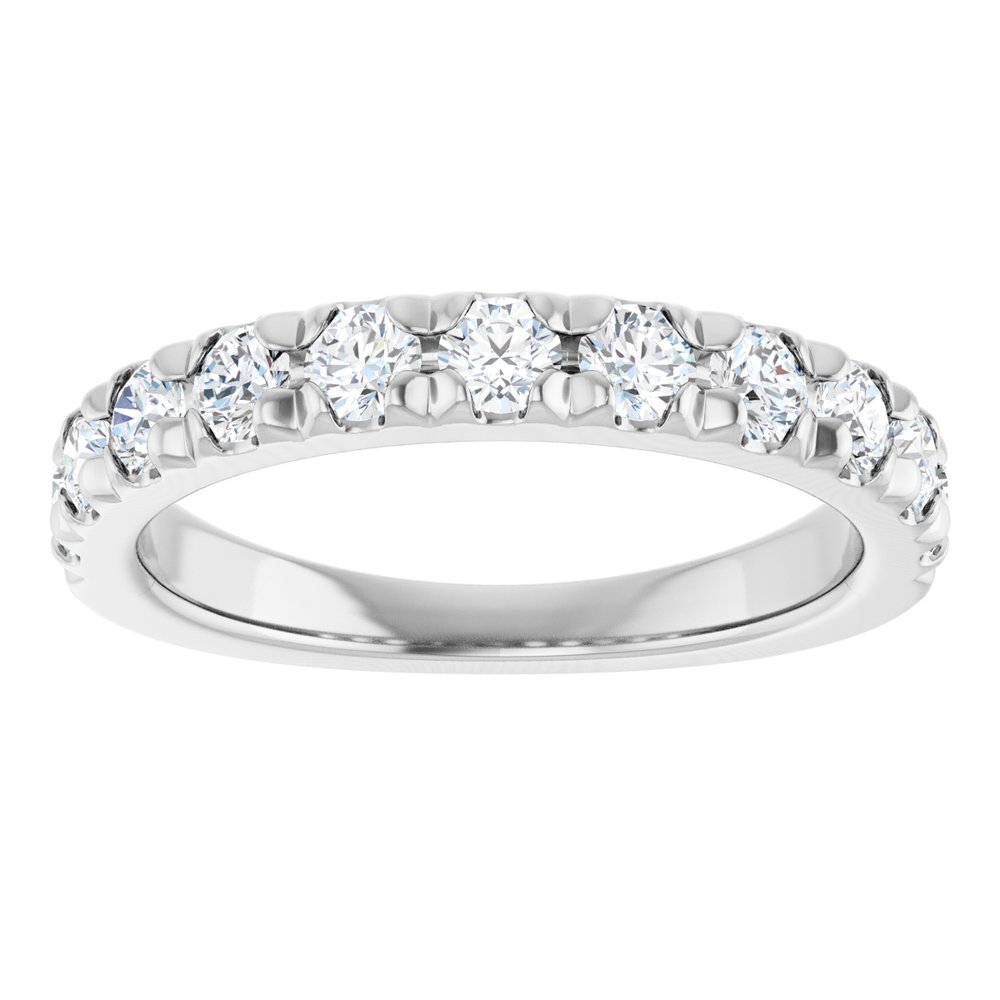 14K White Gold 7/8 CTW Lab-Grown Diamond French-Set Anniversary Band