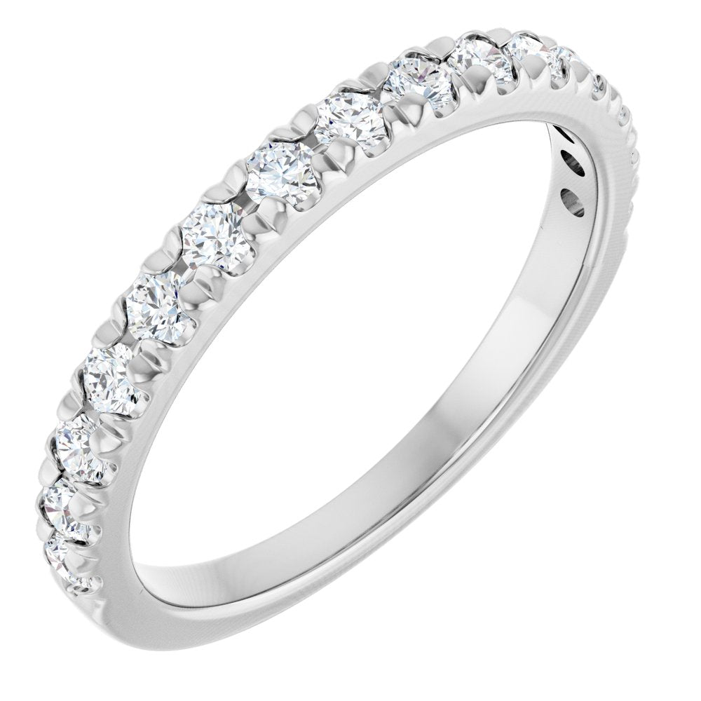 14K White Gold 3/8 CTW Natural Diamond French-Set Anniversary Band