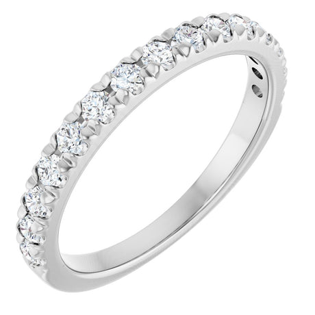 14K White Gold 3/8 CTW Natural Diamond French-Set Anniversary Band