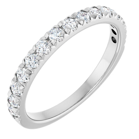 14K White 3/8 CTW Natural Diamond Anniversary Band