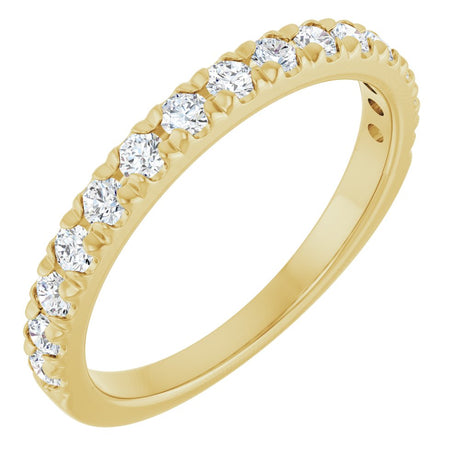 14K Yellow Gold 3/8 CTW Natural Diamond French-Set Anniversary Band
