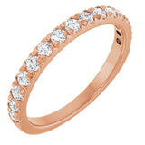 14K Rose 1/2 CTW Lab-Grown Diamond French-Set Anniversary Band