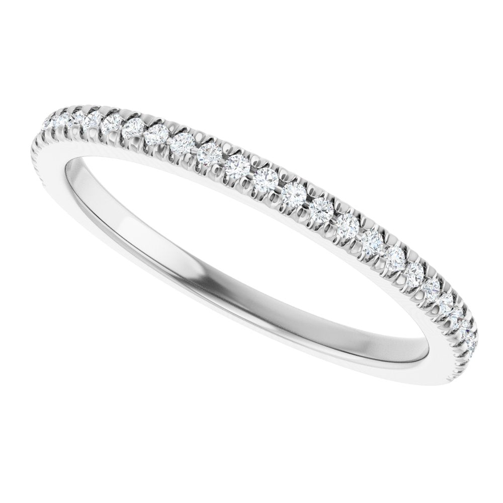 14K White Gold 1/8 CTW Natural Diamond French-Set Anniversary Band