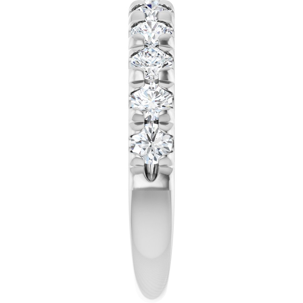 14K White Gold 1 CTW Natural Diamond French-Set Anniversary Band