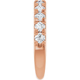 14K Rose Gold 1 CTW Natural Diamond French-Set Anniversary Band