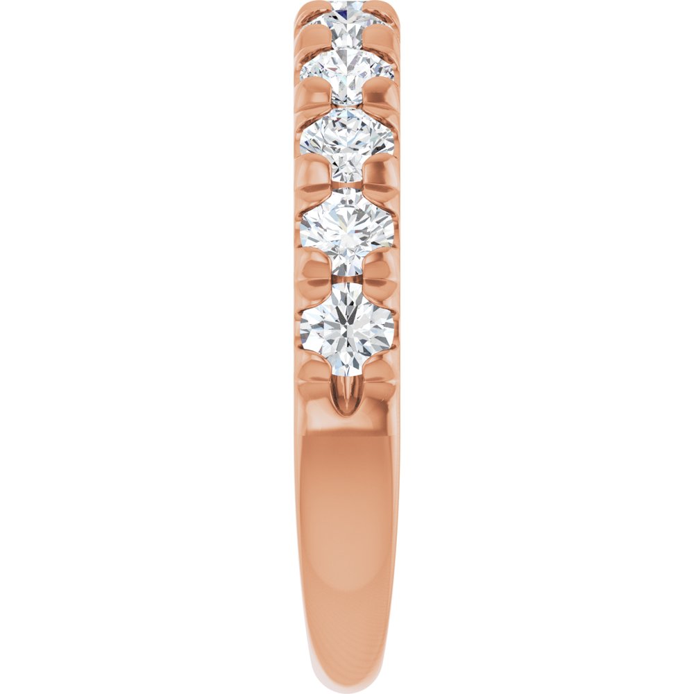 14K Rose Gold 1 CTW Natural Diamond French-Set Anniversary Band