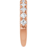 14K Rose Gold 1 CTW Natural Diamond French-Set Anniversary Band