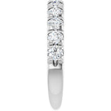 14K White Gold 1 CTW Natural Diamond French-Set Anniversary Band