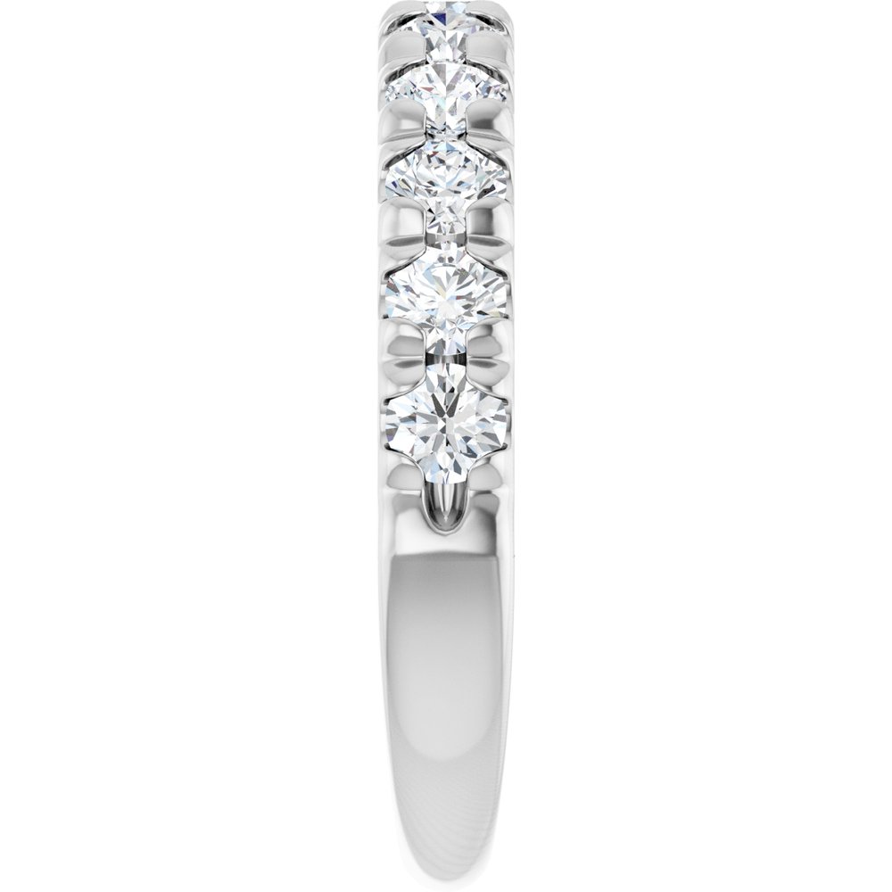 14K White Gold 1 CTW Natural Diamond French-Set Anniversary Band
