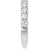 14K White Gold 1 CTW Lab-Grown Diamond French-Set Anniversary Band